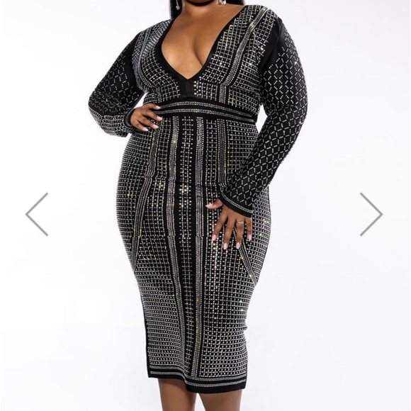 ***IN SEARCH OF*** Akira PART TIME LOVER FULL BEADED BANDAGE DRESS L - Picture 4 of 5
